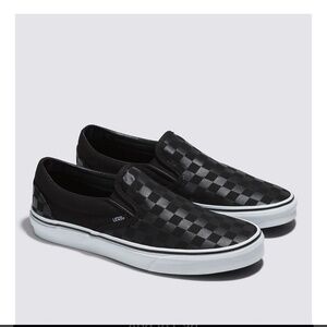 Men’s Vans Classic Slip-On Black/Black Checkerboard